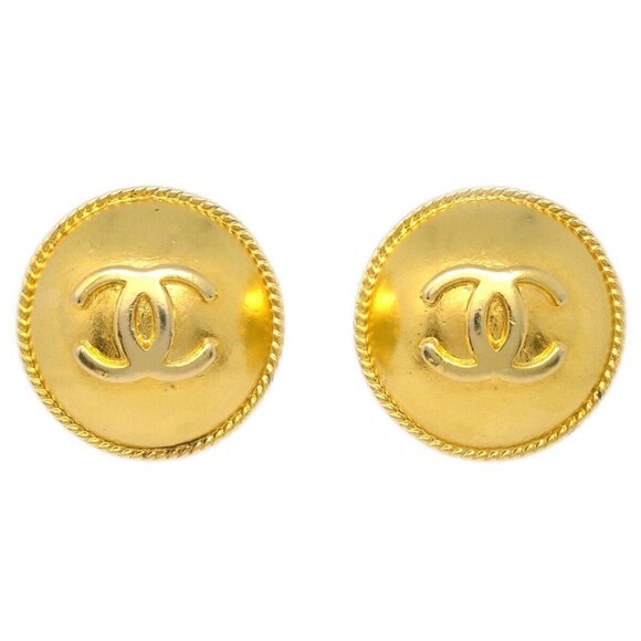 Chanel Gold Button Earrings Clip-On - Picture 1 of 4